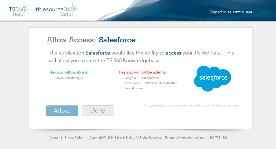 Title Source 360 - Salesforce access